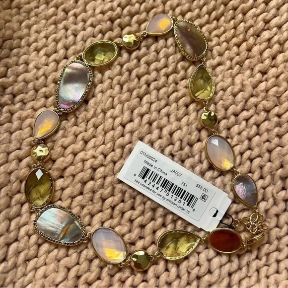 Anne Klein Gold-Tone Multi Stone Collar Necklace NWT - Picture 1 of 5